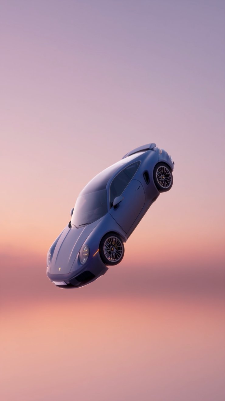 Porsche falling from sky